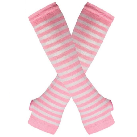 Pink White Striped Over The Knee Socks OTK Thigh High Tights Barbiecore New - Picture 9 of 12